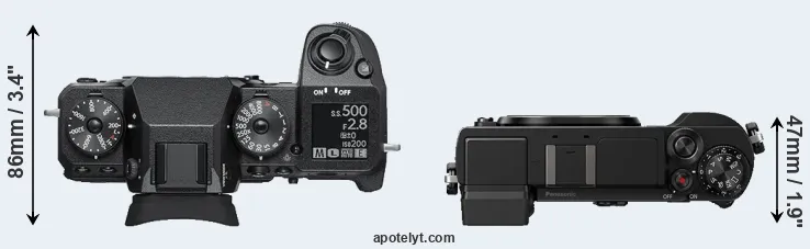 Compare X-H1 versus GX9 top