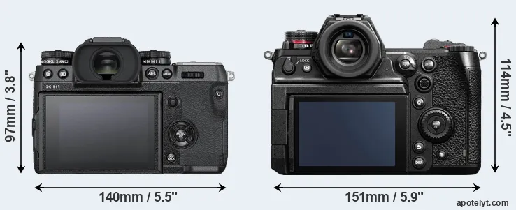 Comparison X-H1 or S1H rear