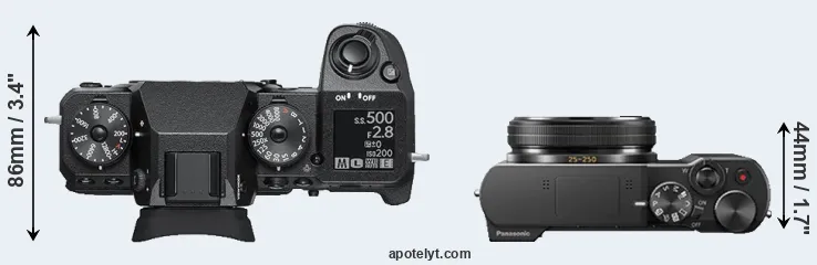 Compare X-H1 versus ZS100 top