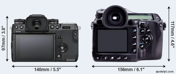 Comparison X-H1 or 645D rear