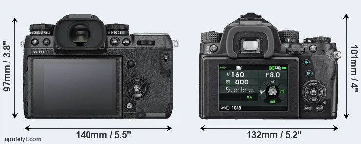 Comparison X-H1 or KP rear