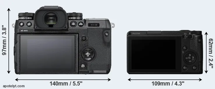 Comparison X-H1 or GR III rear