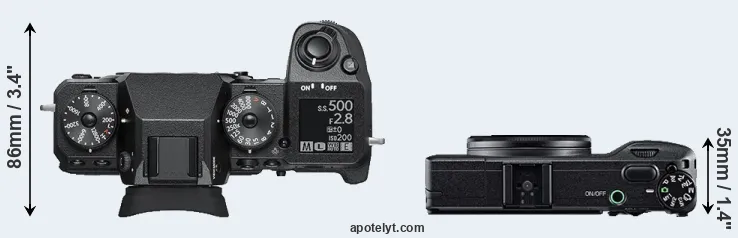 Compare X-H1 versus GR top