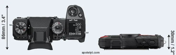 Compare X-H1 versus WG-60 top