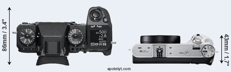 Compare X-H1 versus NX500 top
