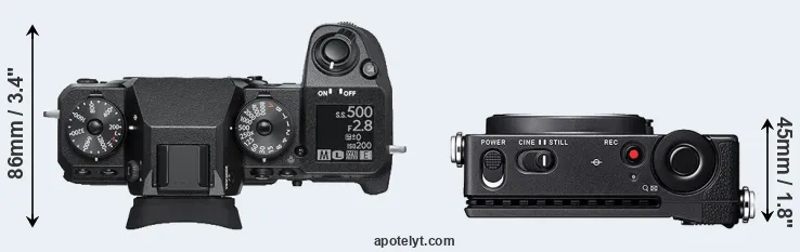 Compare X-H1 versus fp top