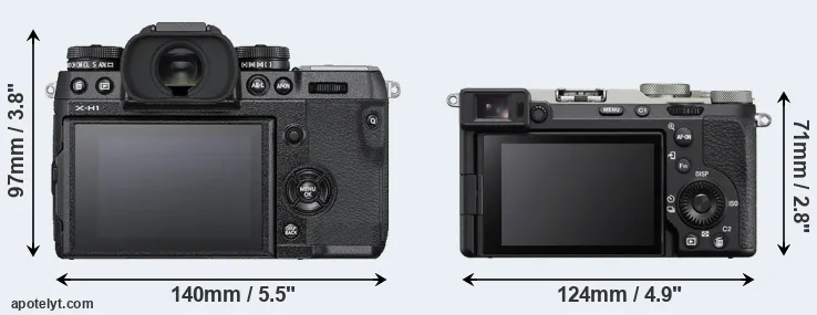 Comparison X-H1 or A7C II rear