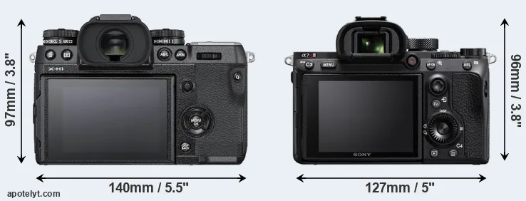 Comparison X-H1 or A7R III rear