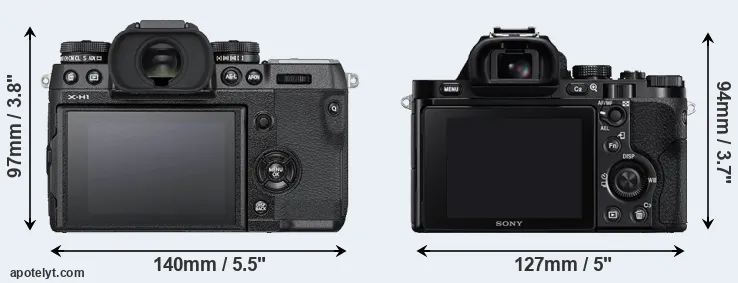 Comparison X-H1 or A7R rear