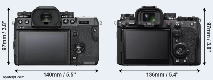 Comparison X-H1 or A9 III rear