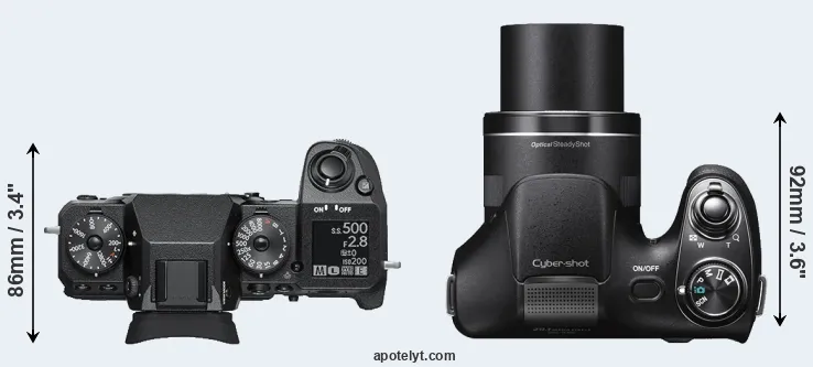 Compare X-H1 versus H300 top