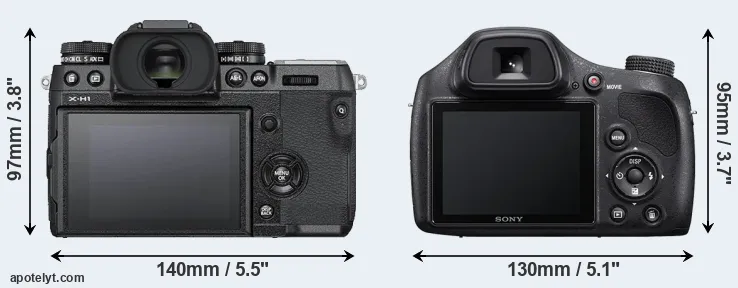 Comparison X-H1 or H400 rear