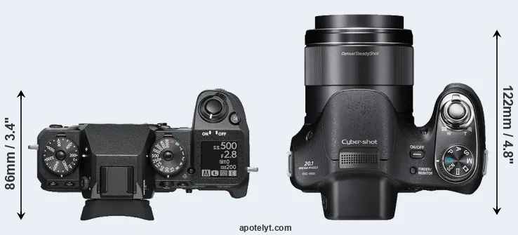 Compare X-H1 versus H400 top