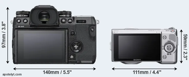 Comparison X-H1 or NEX-5 rear