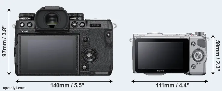Comparison X-H1 or NEX-5T rear