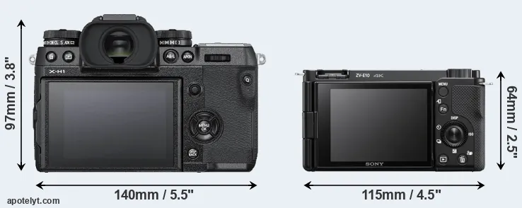 Comparison X-H1 or ZV-E10 rear