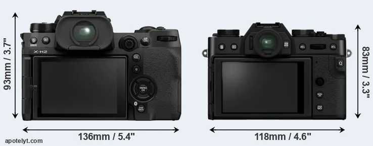 Comparison X-H2 or X-T30 II rear