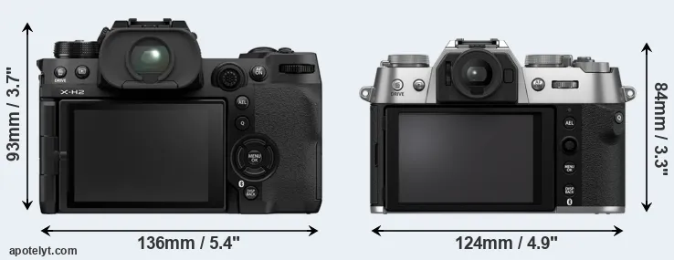 Comparison X-H2 or X-T50 rear