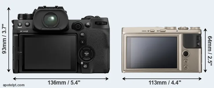 Comparison X-H2 or XF10 rear