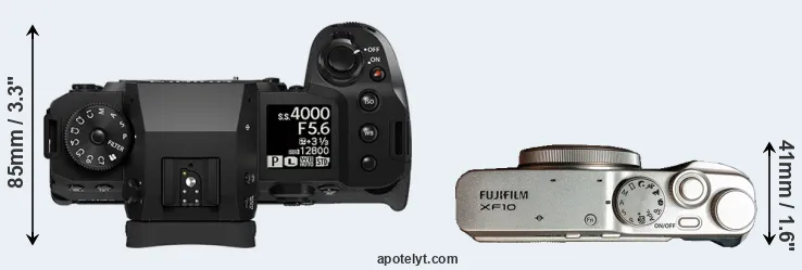 Compare X-H2 versus XF10 top