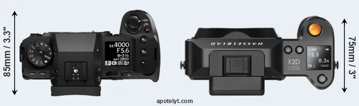 Compare X-H2 versus X2D 100C top