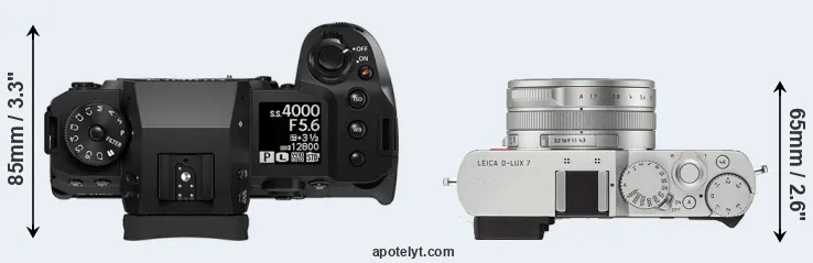 Compare X-H2 versus D-LUX 7 top