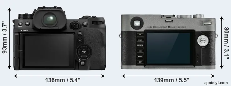 Comparison X-H2 or M-E Typ 240 rear