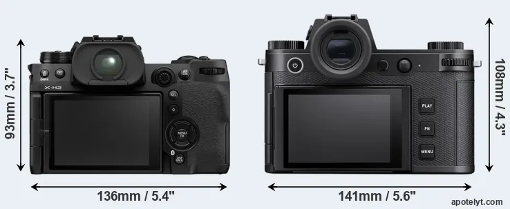 Comparison X-H2 or Leica SL3-S rear