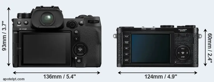 Comparison X-H2 or X1 rear