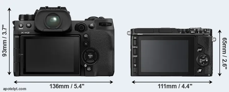 Comparison X-H2 or V3 rear