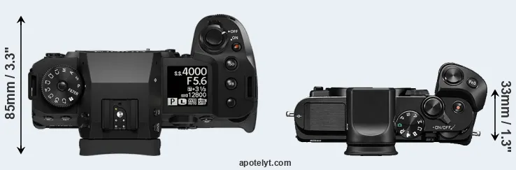 Compare X-H2 versus V3 top