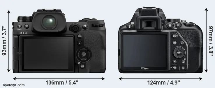 Comparison X-H2 or D3500 rear