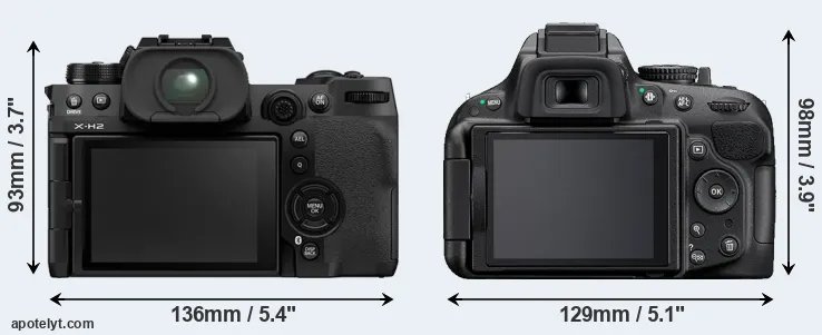 Comparison X-H2 or D5200 rear