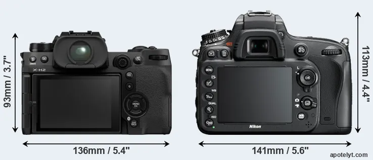 Comparison X-H2 or D610 rear