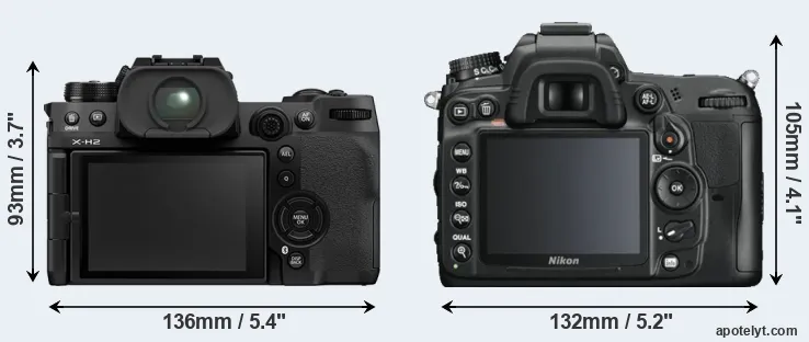 Comparison X-H2 or D7000 rear