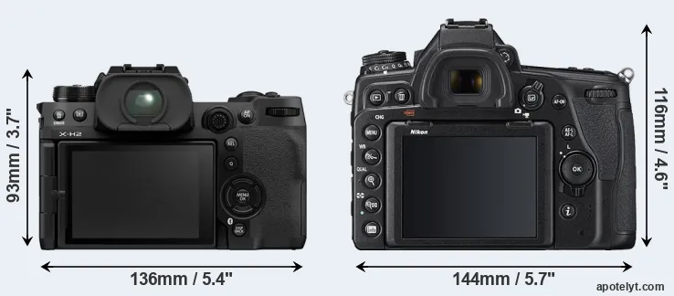 Comparison X-H2 or D780 rear