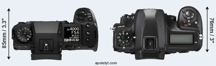Compare X-H2 versus D780 top
