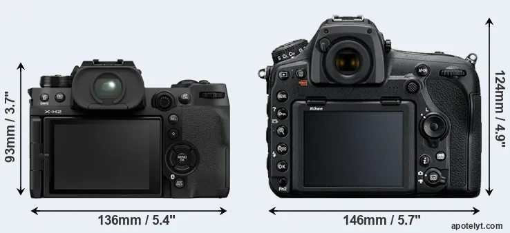 Comparison X-H2 or D850 rear