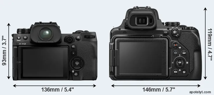 Comparison X-H2 or P1100 rear