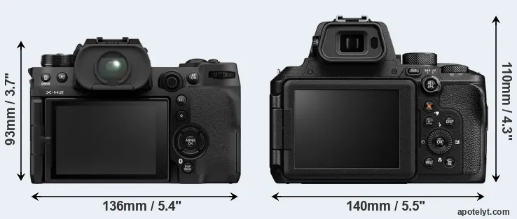 Comparison X-H2 or P950 rear