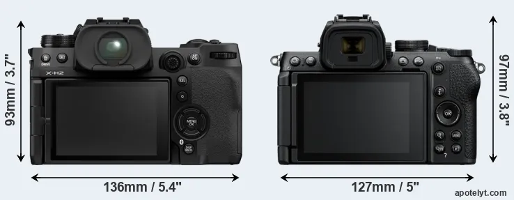 Comparison X-H2 or Z50 II rear