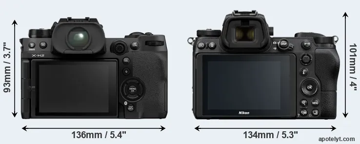 Comparison X-H2 or Z6 rear
