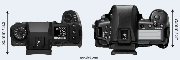 Compare X-H2 versus E-3 top