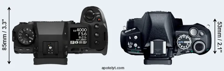 Compare X-H2 versus E-410 top