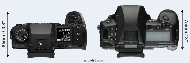 Compare X-H2 versus E-5 top