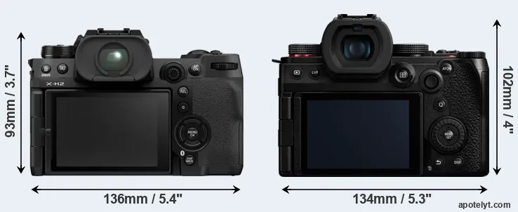 Comparison X-H2 or G9 II rear