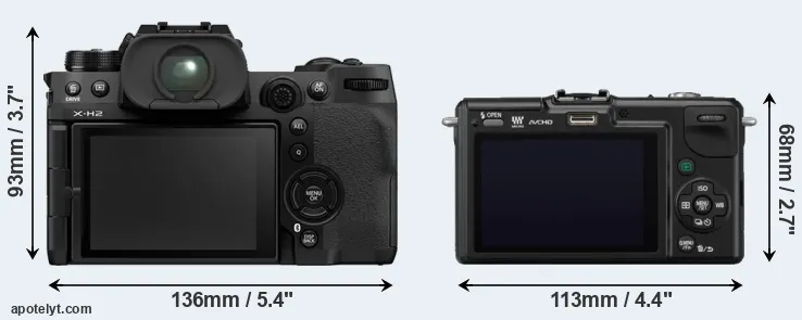 Comparison X-H2 or GF2 rear