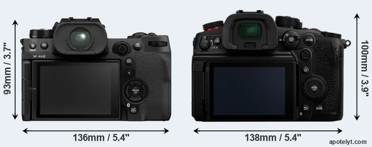 Comparison X-H2 or GH7 rear