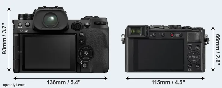 Comparison X-H2 or LX100 II rear