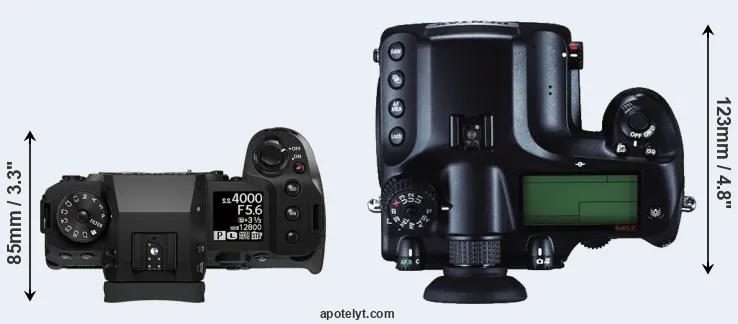 Compare X-H2 versus 645Z top